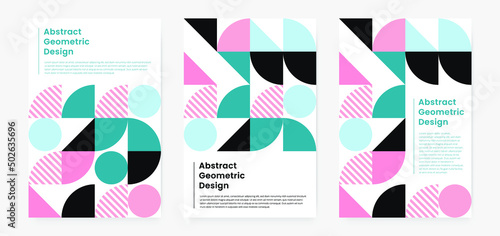 Geometric minimalistic artwork cover with shapes and figures. Abstract pattern design style for cover, web banner, landing page, business presentation, branding, packaging, wallpaper	