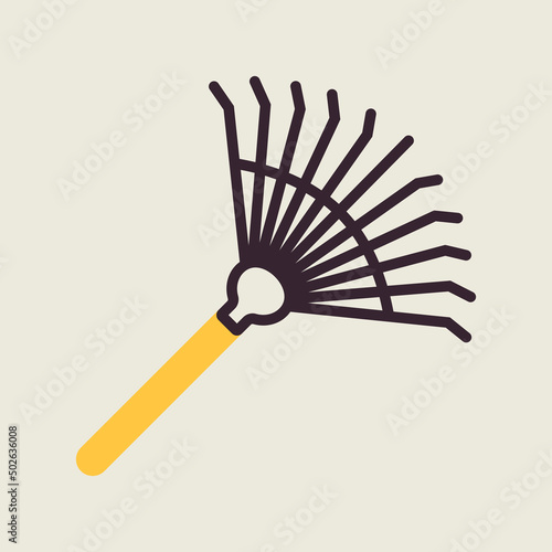 Rake for loosening ground and collecting leaves