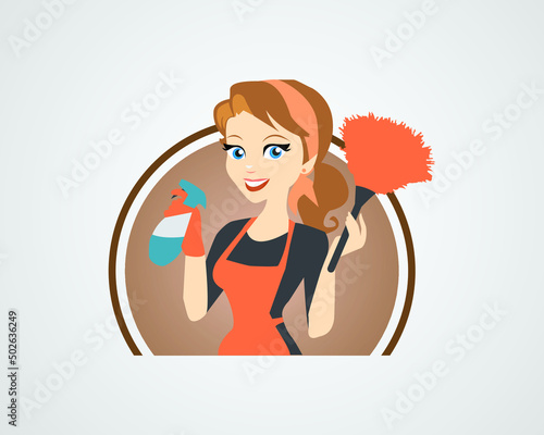 	girl cleaning cartoon