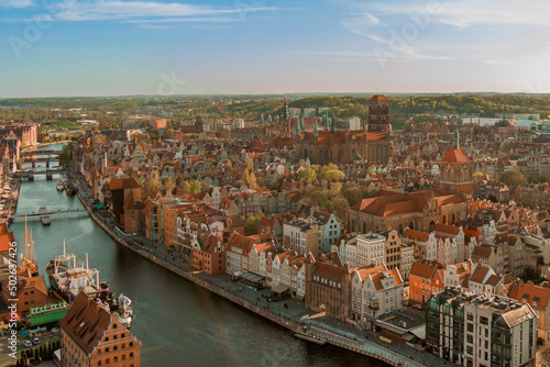 aerial view from gdansk old town 