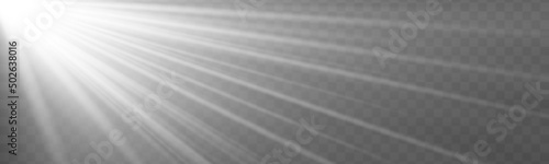 White sunlight, sun flash rays, star burst sparkle