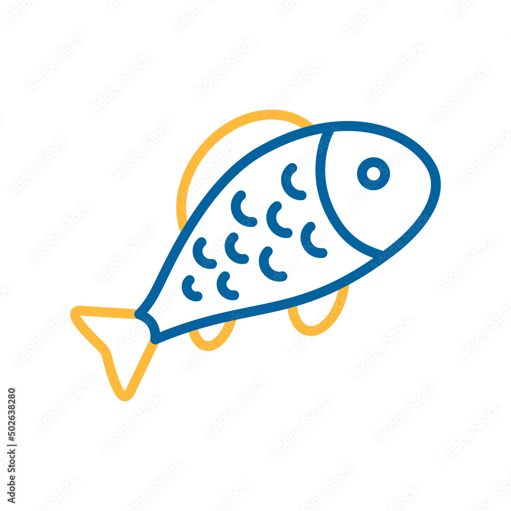Fish vector flat icon. Farm animal sign