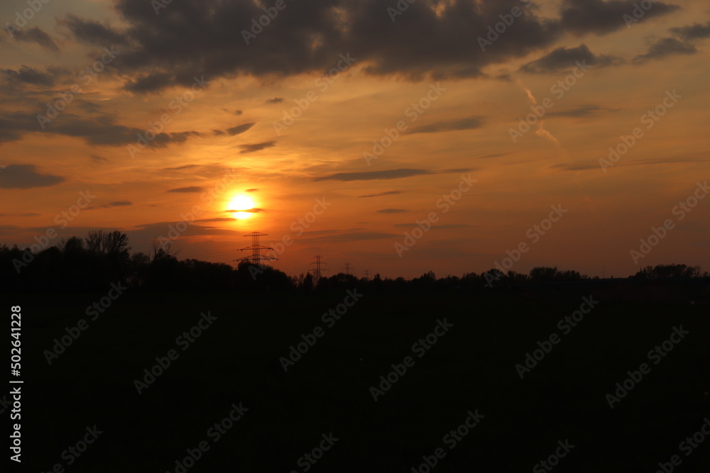 sunset over the river