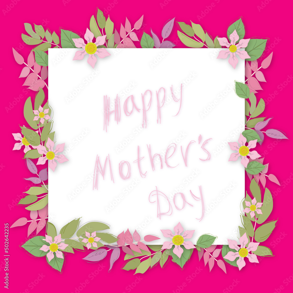 Banner, border, postcard for Mother's Day with delicate delicate flowers and the inscription Banner, border, postcard for Mother's Day with delicate delicate flowers and the inscription