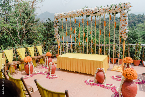 outdoor wedding with flowers photo