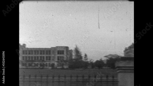 University of Santo Tomas 1946 - Shot of University of Santo Tomas Main Building after liberation from Japanese occupation where it was used as a prisoner internment camp   photo