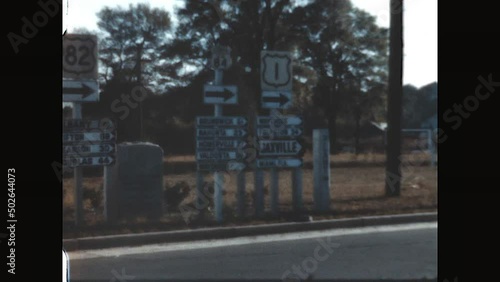 Waycross Freeway Signs 1949 - Routes 1 38 82 84 intersecting in Waycross Georgia in the late 1940's   photo