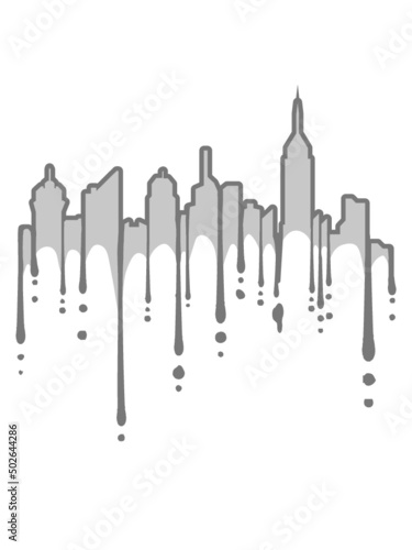 Hochhäuser Silhouette Graffiti 