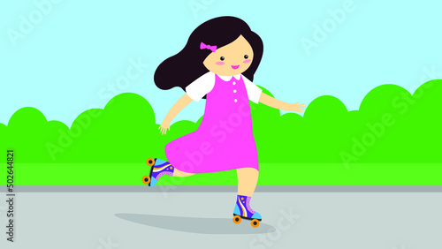 girl rollerblading in the park