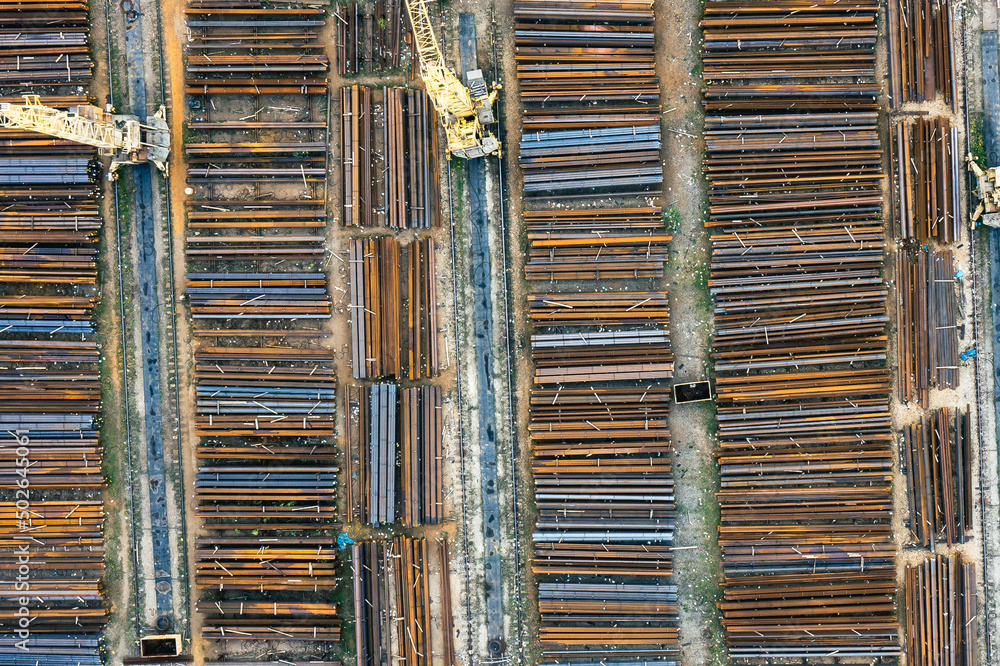 Steel Storage Place Aerial View Steel Storage Place Aerial View