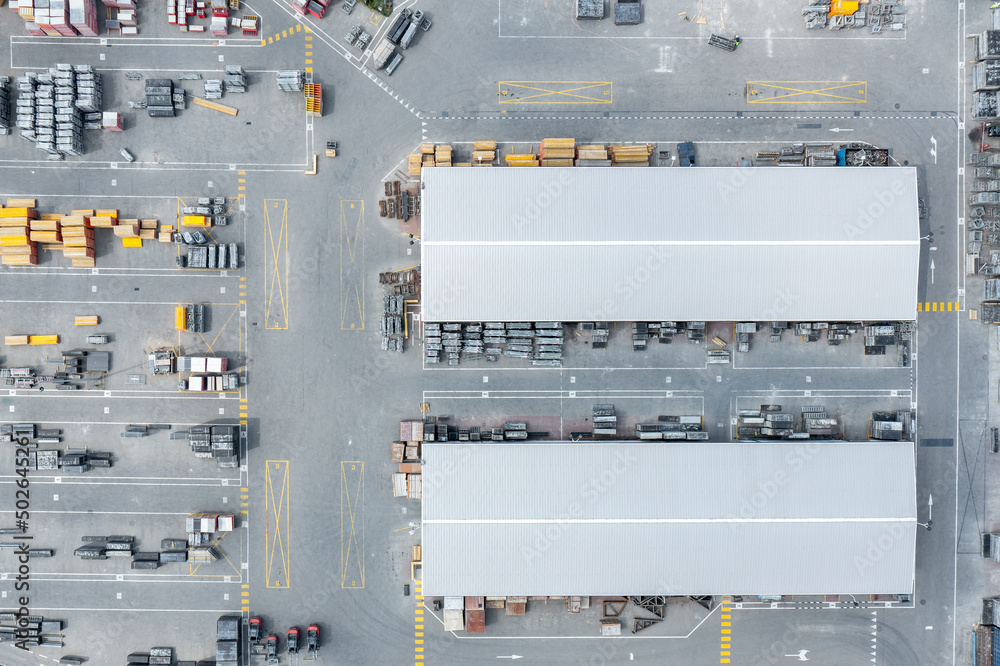 Industrial Storage Place from Above. Aerial View. Industrial Storage Place from Above. Aerial View.