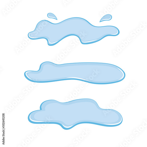 Obraz na płótnie Set blue puddle icon, liquid. Flat design. Vector w salonie