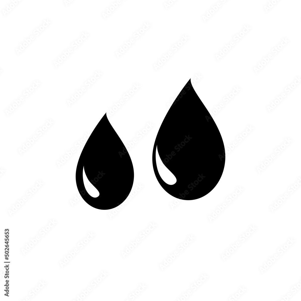 Icon of drops of black or dark liquid. Vector Illustration Icon of drops of black or dark liquid. Vector Illustration