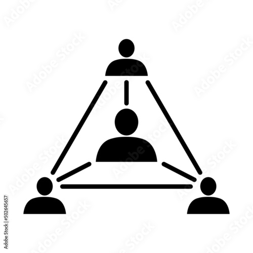 Social network icon. Connected people. Vector Illustration