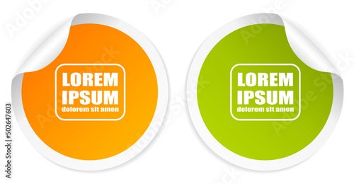 Yellow and green round vector sticker