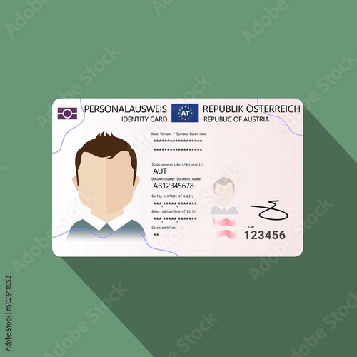 Austrian identity card vector work