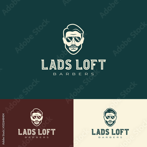 LADS LOFT logo can be used for businesses like Barber Shops, Hair Salons, Personal Stylists, 