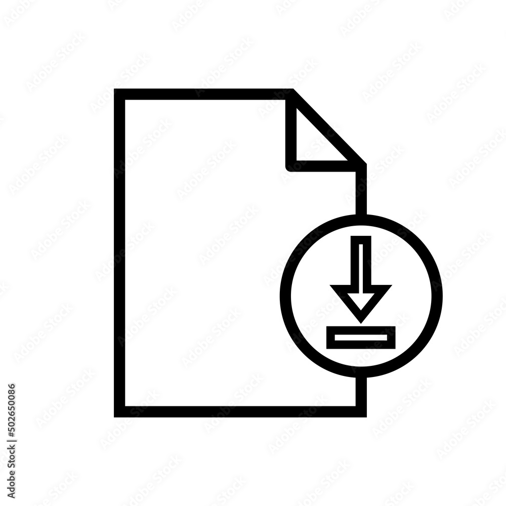 Vector illustration. Outline black icons of electronic and paper documents. Document flow management. Paper sheet icon. Vector illustration. Outline black icons of electronic and paper documents. Document flow management. Paper sheet icon.