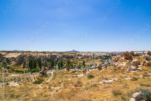 Goreme view. Landscape of the Cappadocia from a hill in the summer