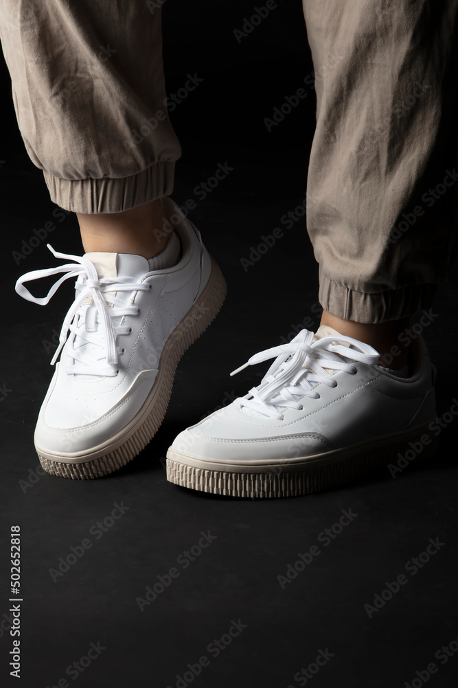Running sneaker on non isolated background Running sneaker on non isolated background