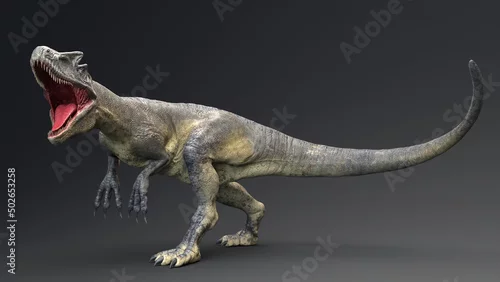 Naklejka Allosaurus dinosaur of background. 3d rendering