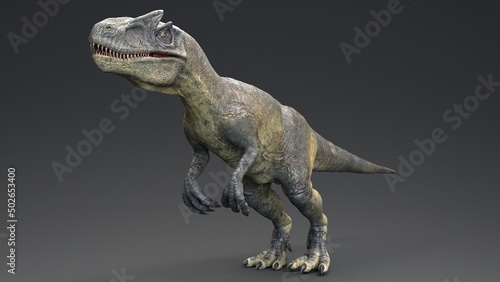 Tableau sur toile Allosaurus dinosaur of background. 3d rendering