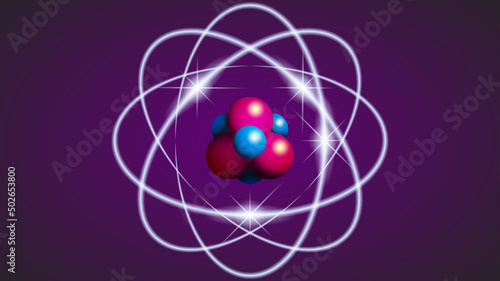 Structure of an atom with protons neutrons and electrons image