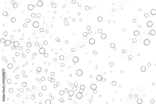 Air bubbles, oxygen, champagne crystal clear, isolated on white background modern design. Vector illustration EPS 10.