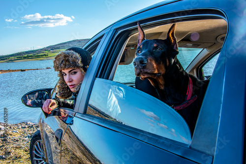 Cool image of young woman and her dog