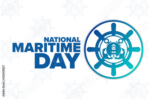 National Maritime Day. Holiday concept. Template for background, banner, card, poster with text inscription. Vector EPS10 illustration.