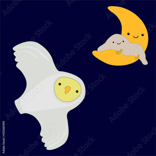 owl in the night cute and beautifull