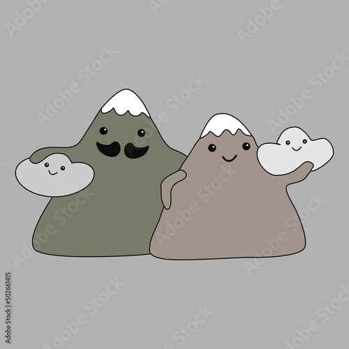 cute  alien monster mountains