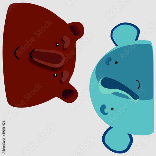 character of person elephant and bear