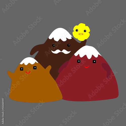 mountains family cute fairytales person