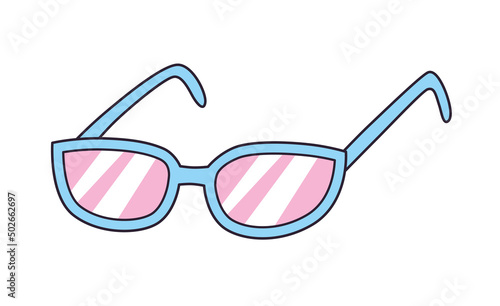 Blue sunglasses isolated cartoon vector