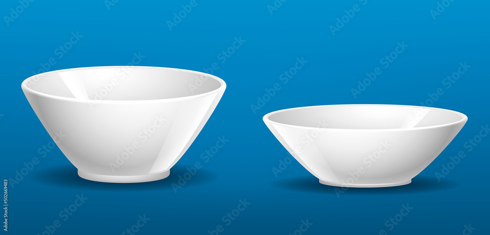 set of realistic ceramic bowl or transparent bowl glasses or kitchenware equipment for restaurant. eps vector set of realistic ceramic bowl or transparent bowl glasses or kitchenware equipment for restaurant. eps vector