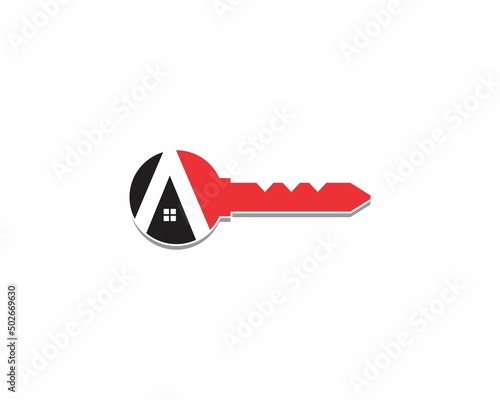Key With Negative Space Letter A Logo Icon 001
