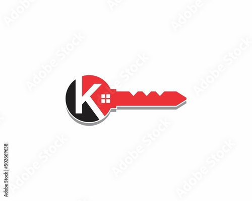 Key With Negative Space Letter K Logo Icon 001