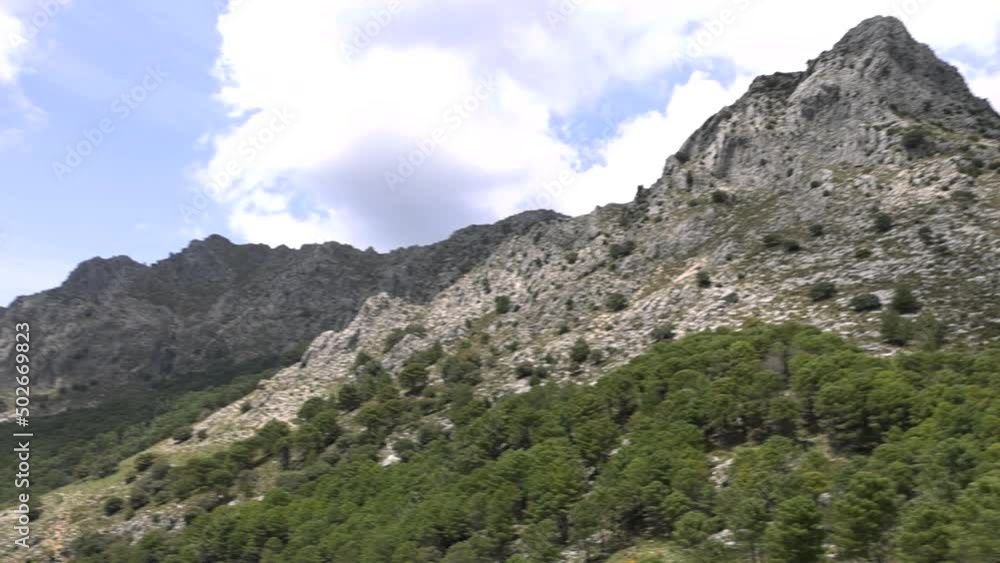 Panoramic view of Sierra de Grazalema (Grazalema Mountains) in Cadiz, Andalusia, Spain. Route Pueblos blancos de Cadiz (White villages of Cadiz route) Panoramic view of Sierra de Grazalema (Grazalema Mountains) in Cadiz, Andalusia, Spain. Route Pueblos blancos de Cadiz (White villages of Cadiz route)