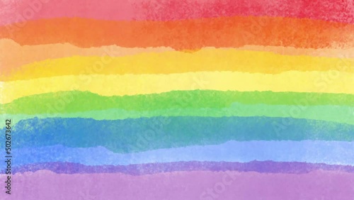 Pride Rainbow LGBT Flag Watercolor Animation Loop