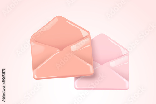 Envelope document icon. 3D Vector Illustrations.