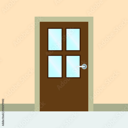 wooden door vector for website symbol icon presentation