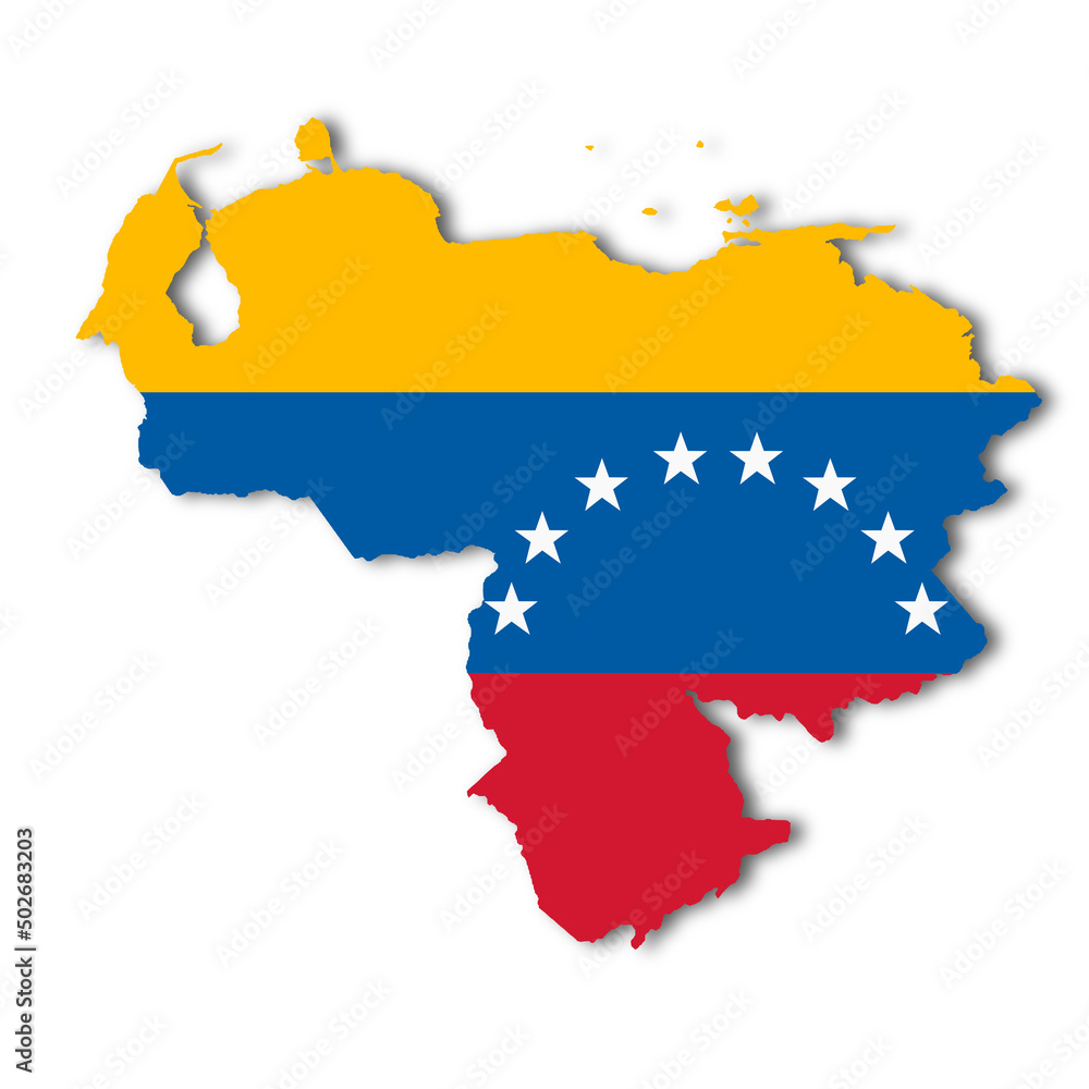 Obraz premium Venezuela map on white background with clipping path 3d illustration