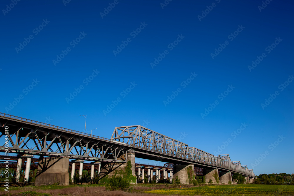 The Memphis Arkansas Memorial Bridge on Interstate 55 crossing the