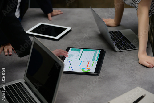 Business meeting image Overhead Close-up of hand