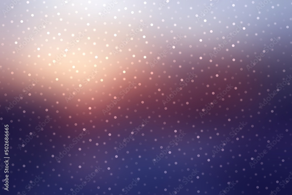 Obraz premium Glittering sunset diffused shining deep purple sky defocus background.