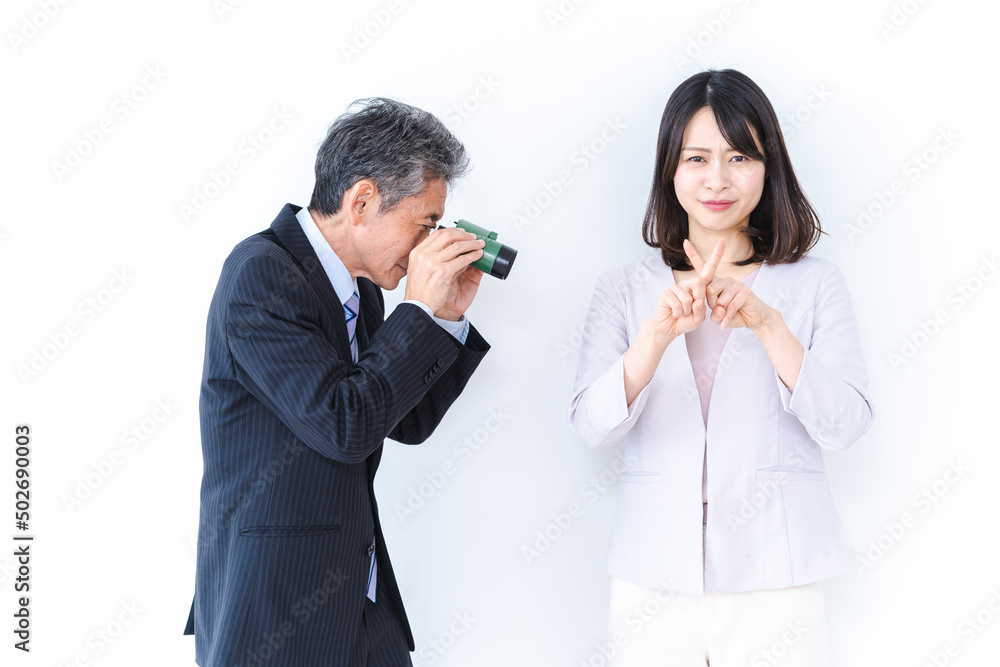 Female employee in trouble with harassment Female employee in trouble with harassment
