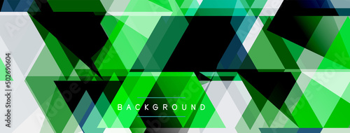 Color triangles composition, geometric abstract background. Techno or business concept, pattern for wallpaper, banner, background, landing page