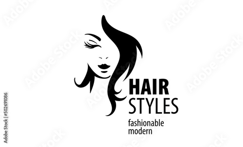 Vector illustration of a womans hairstyle on a white background