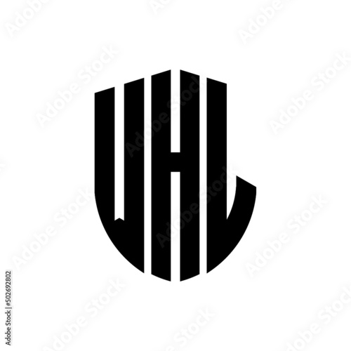 WHL letter logo design. WHL modern letter logo with black background. WHL creative  letter logo. simple and modern letter logo. vector logo modern alphabet font overlap style. Initial letters WHL   photo